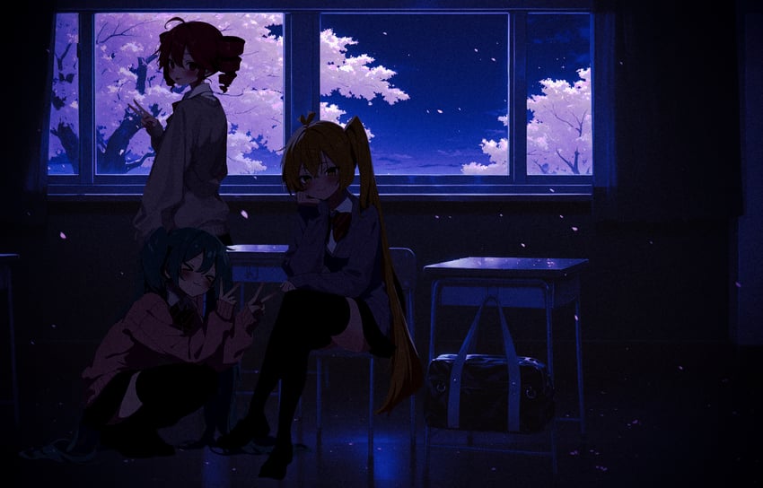 hatsune miku, kasane teto, and akita neru (vocaloid and 3 more) drawn by mochi_(user_ters7875)