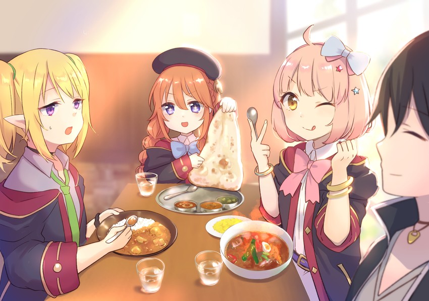 yuuki, yuni, chloe, and chieru (princess connect!) drawn by gucchiann