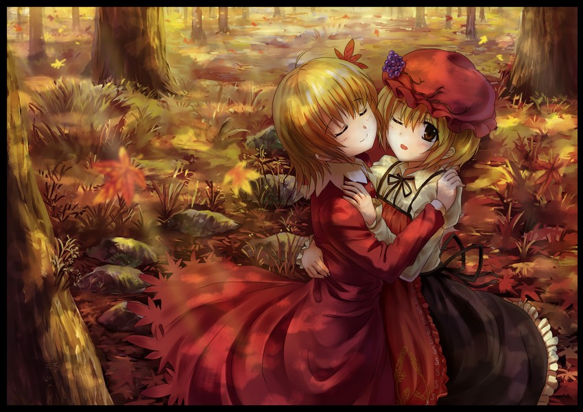 aki minoriko and aki shizuha (touhou) drawn by yinzhai