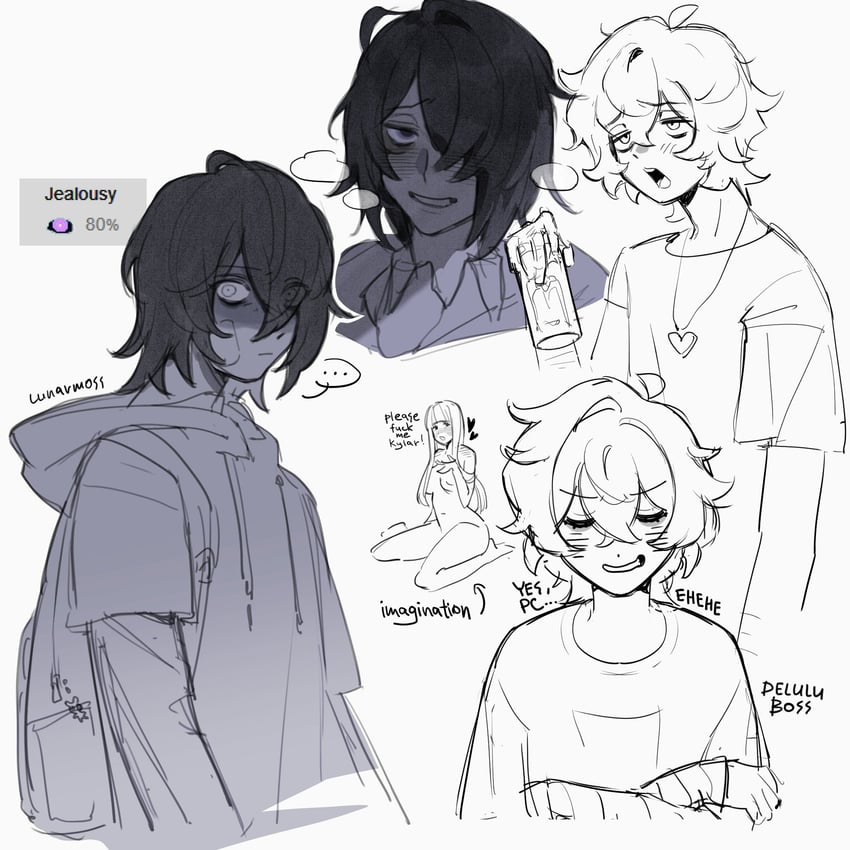 player character and kylar (degrees of lewdity) drawn by mossy_land