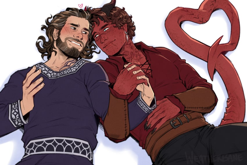 tav and gale (dungeons & dragons and 2 more) drawn by weatherbane