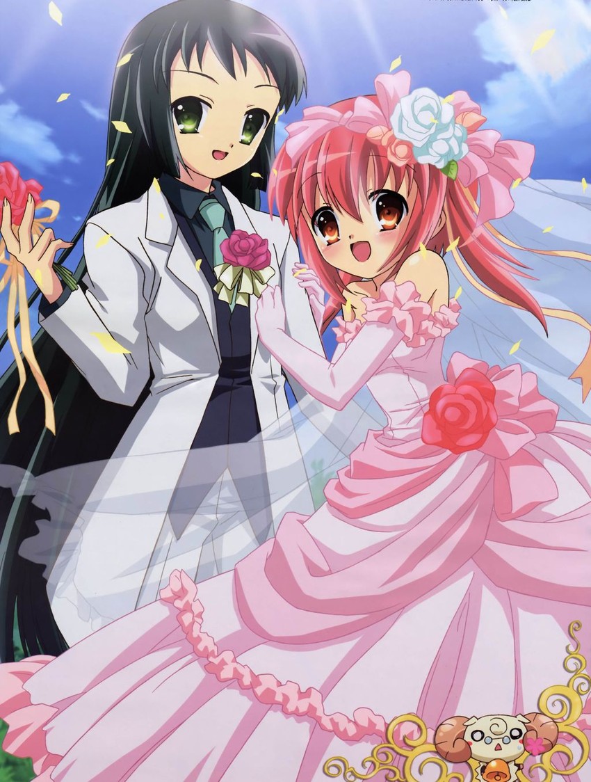 akihime sumomo, yuki-chan, and yaeno nadeshiko (megami magazine and 1 more) drawn by ibe_yukiko