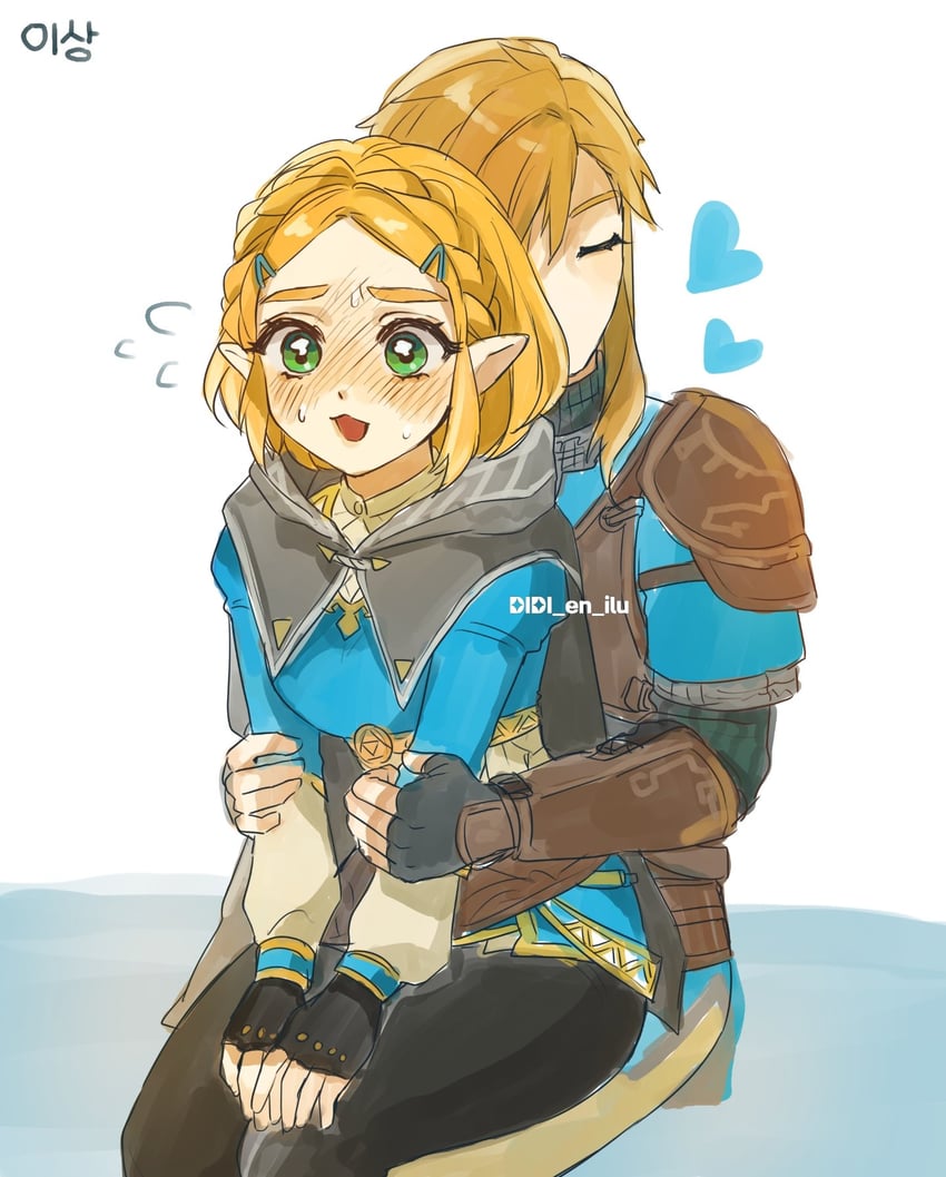 link and princess zelda (the legend of zelda and 1 more) drawn by didi_en_ilu