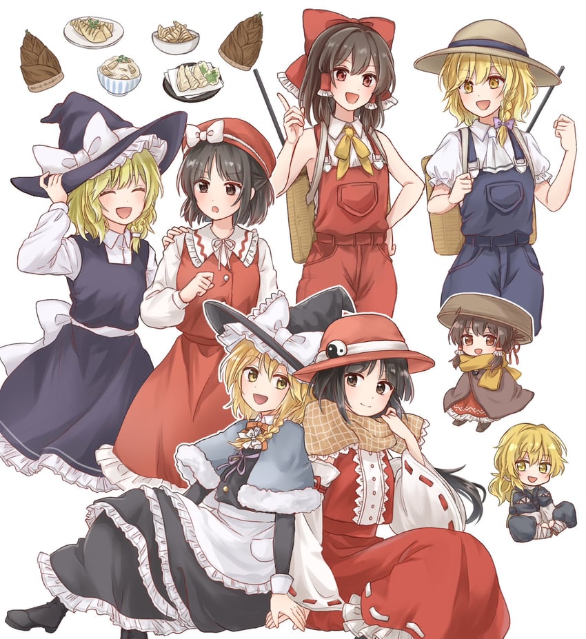hakurei reimu and kirisame marisa (touhou) drawn by reimu_tyuki