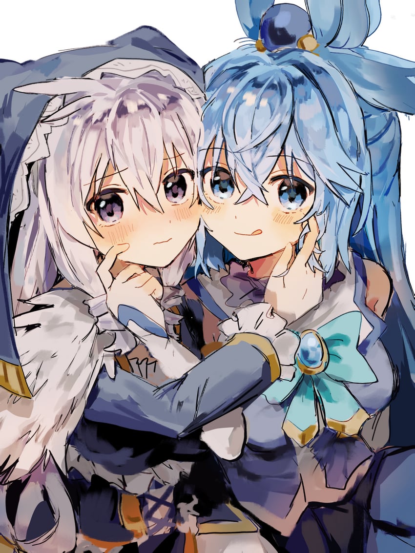 aqua and eris (kono subarashii sekai ni shukufuku wo!) drawn by pekeheihou