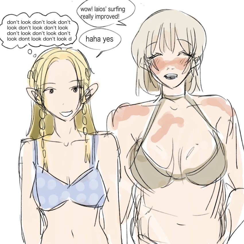 marcille donato and falin touden (dungeon meshi) drawn by y4ntaoist