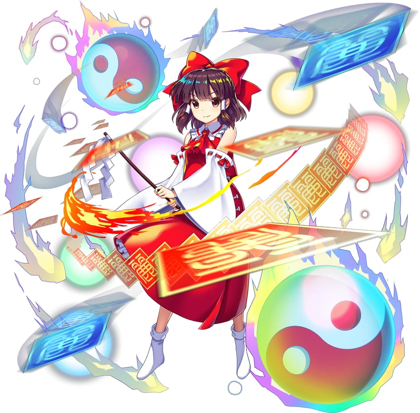 hakurei reimu (touhou and 2 more) drawn by rotte_(1109)