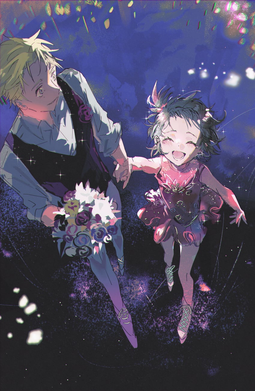yuitsuka inori and akeuraji tsukasa (medalist) drawn by xingxingxiang