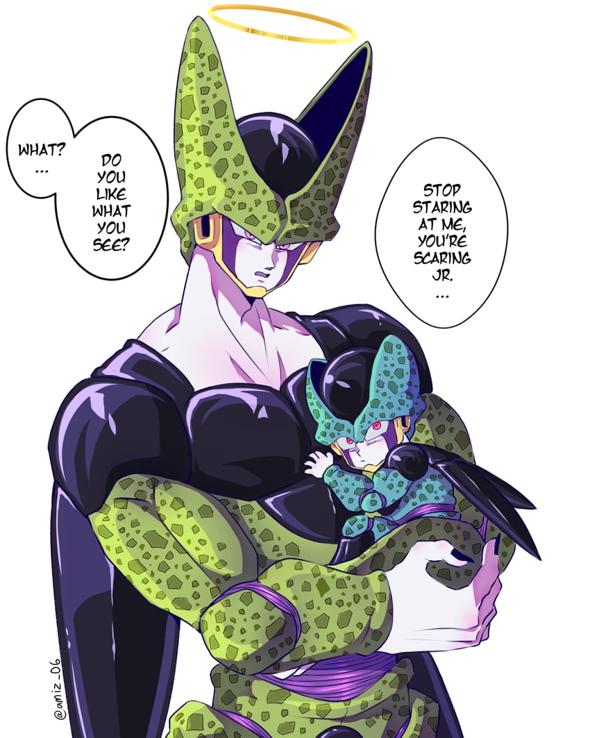 cell, perfect cell, and cell junior (dragon ball and 1 more) drawn by amiz06