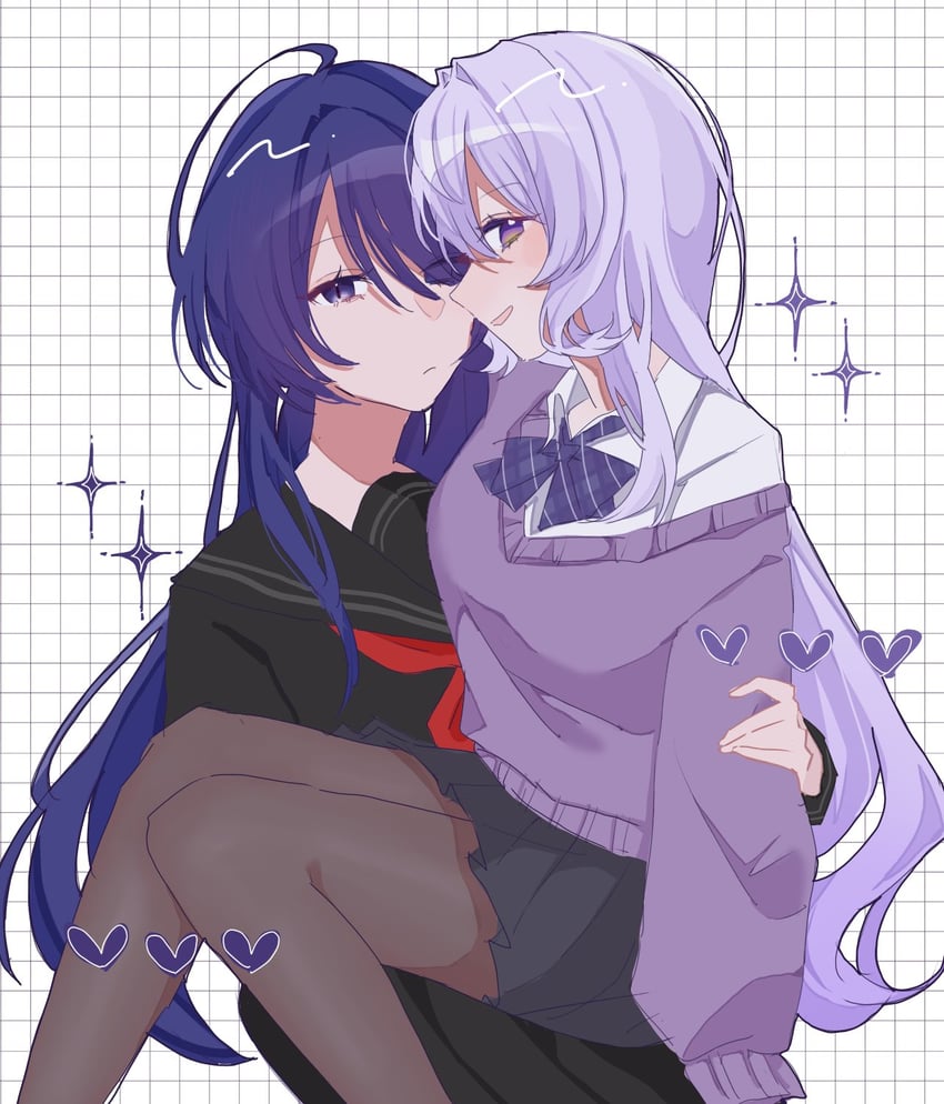 acheron and black swan (honkai and 1 more) drawn by str_kope