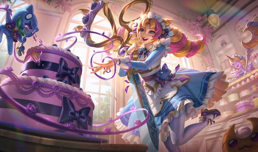 gwen, soraka, cafe cuties gwen, and cafe cuties soraka (league of legends) drawn by deiv_calviz