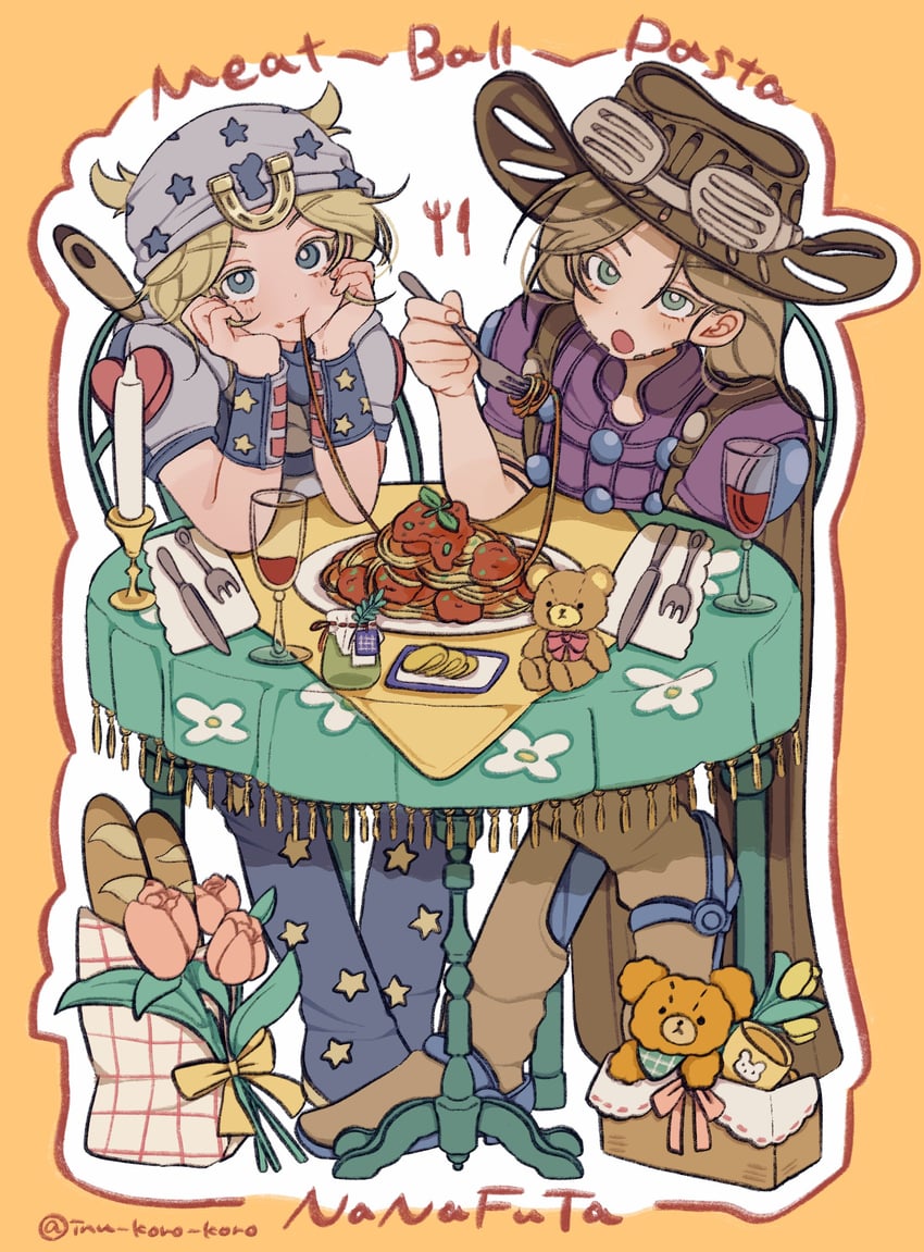johnny joestar and gyro zeppeli (jojo no kimyou na bouken and 1 more) drawn by inu_koro_koro