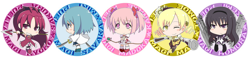 akemi homura, kaname madoka, miki sayaka, sakura kyoko, and tomoe mami (mahou shoujo madoka magica) drawn by kurabayashi_aya