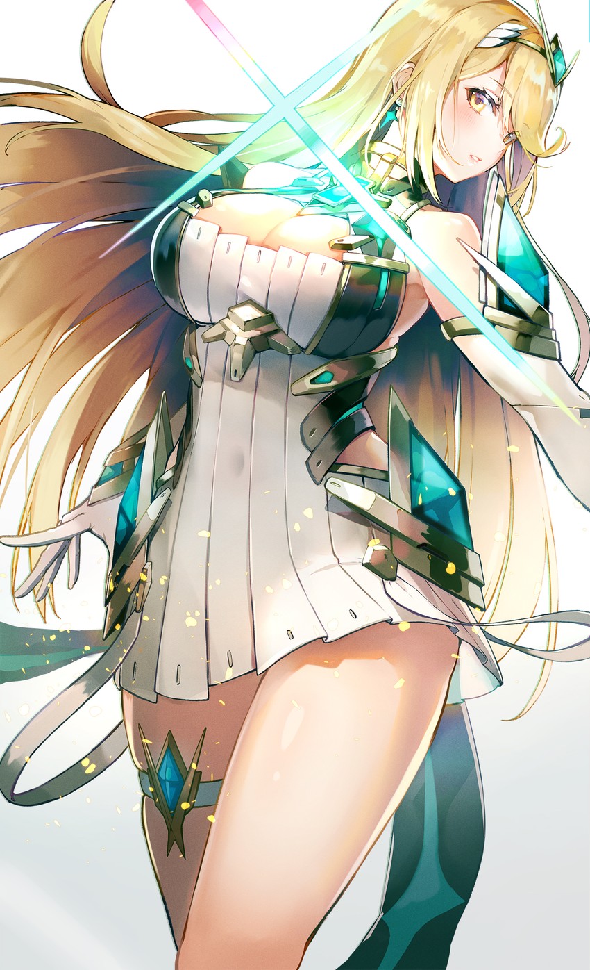 mythra (xenoblade chronicles and 1 more) drawn by evers