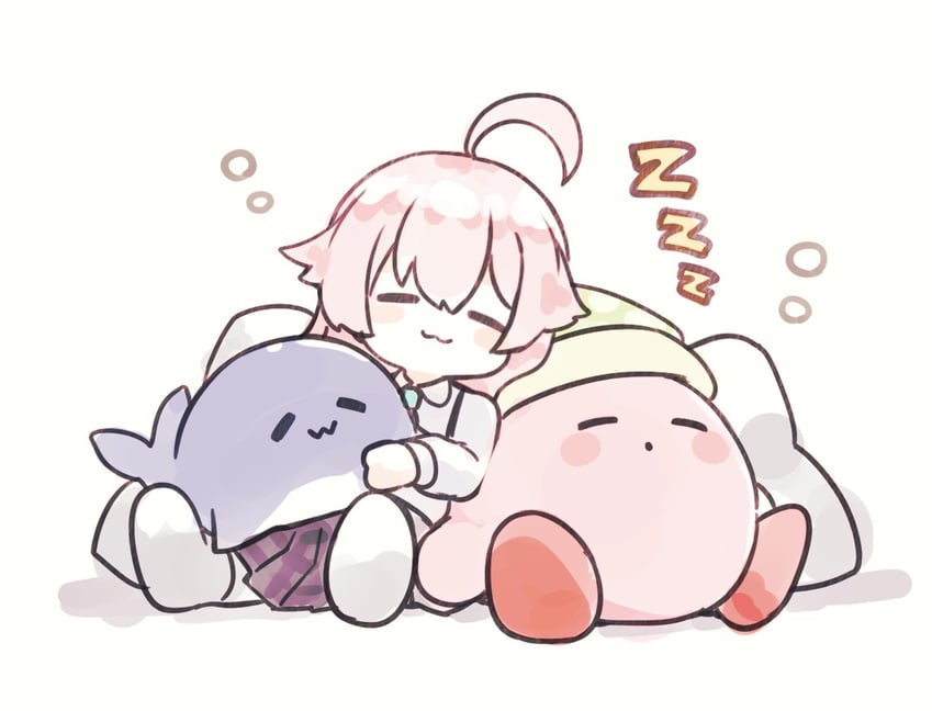 hoshino and kirby (blue archive and 1 more) drawn by damao_(kiwa777)