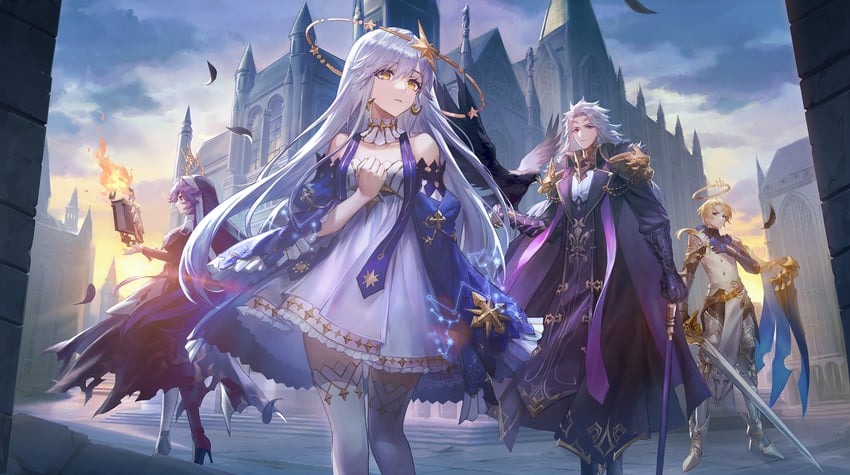 astraea, joan, lorenzo, and roland (masterwork apocalypse) drawn by chongning