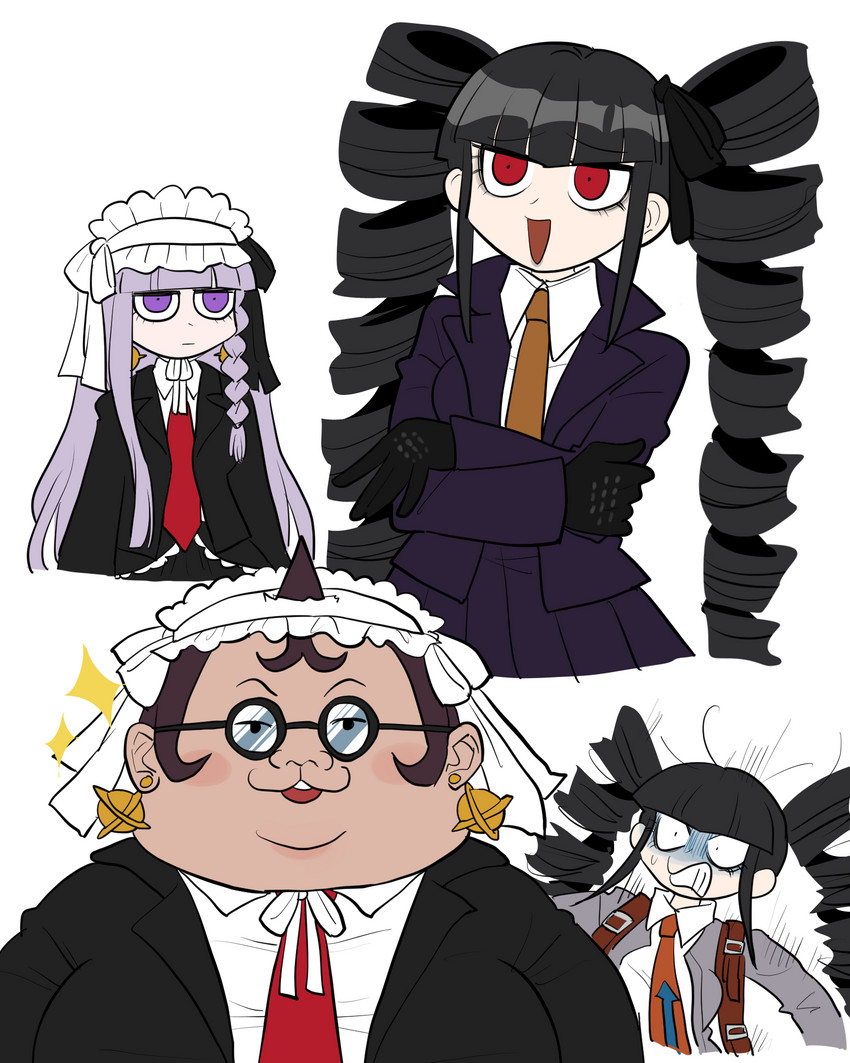 kirigiri kyoko, celestia ludenberg, and yamada hifumi (danganronpa and 1 more) drawn by furukawa_(yomawari)