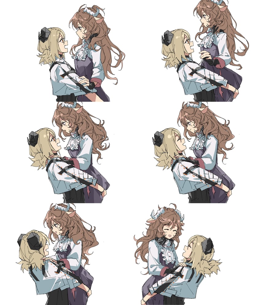 eyjafjalla and ifrit (arknights and 1 more) drawn by koli_(ssssoliko)