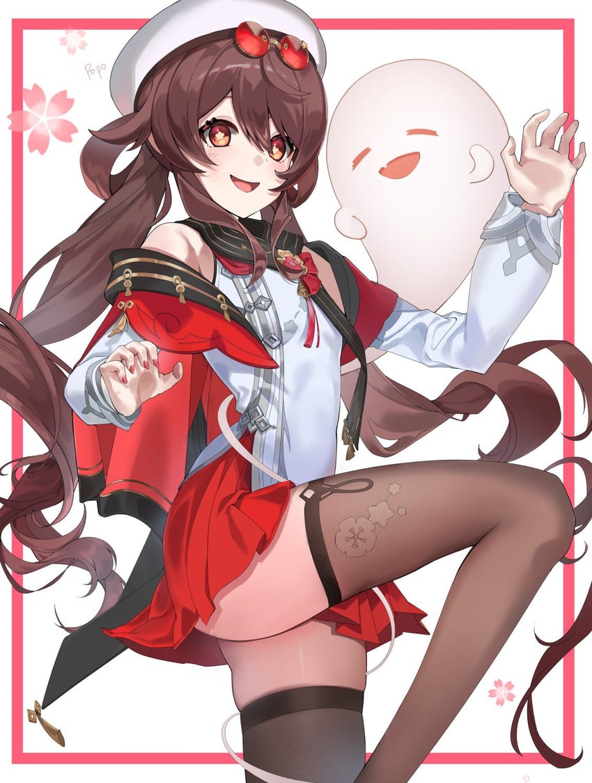 boo tao and hu tao (genshin impact) drawn by popo_(mochimai275642)