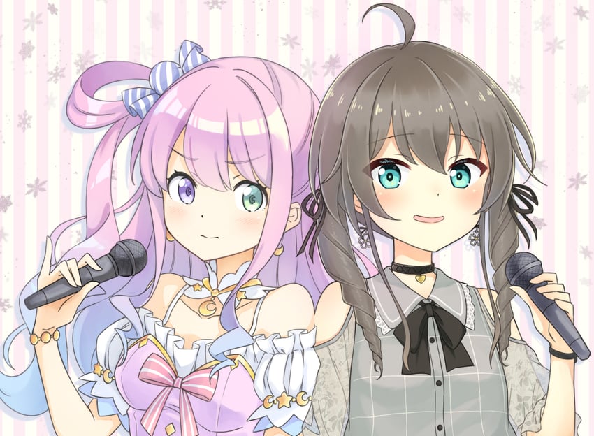 natsuiro matsuri and himemori luna (hololive) drawn by awokani