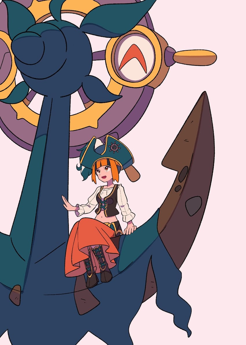 gardenia and dhelmise (pokemon and 1 more) drawn by tyako_089