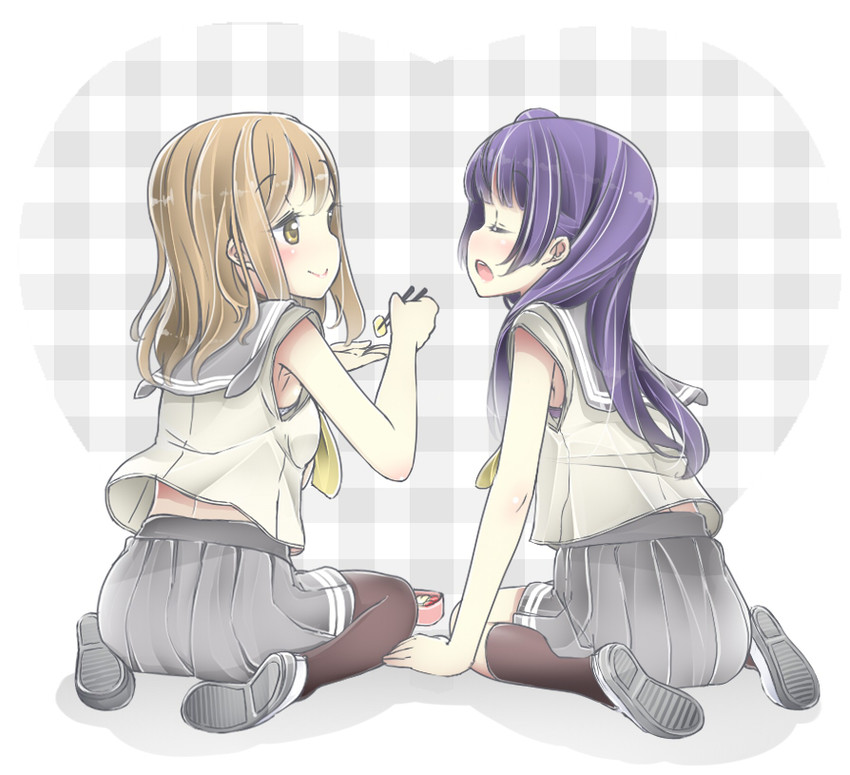 tsushima yoshiko and kunikida hanamaru (love live! and 1 more) drawn by buta_(rennto3)