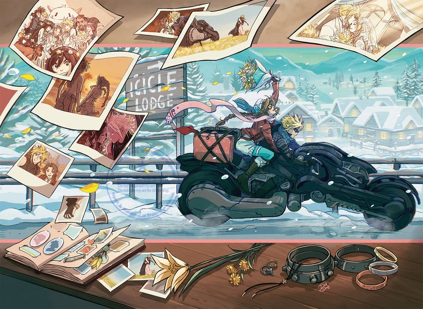 tifa lockhart, cloud strife, aerith gainsborough, yuffie kisaragi, moogle, and 7 more (final fantasy and 4 more) drawn by diana_mercolini