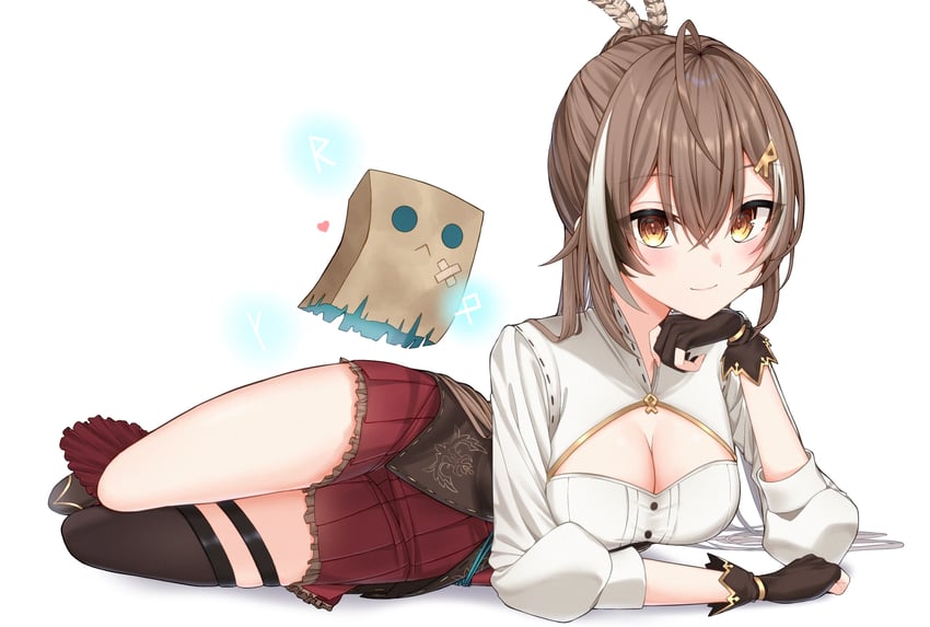 nanashi mumei and friend (hololive and 1 more) drawn by honeyhoppin