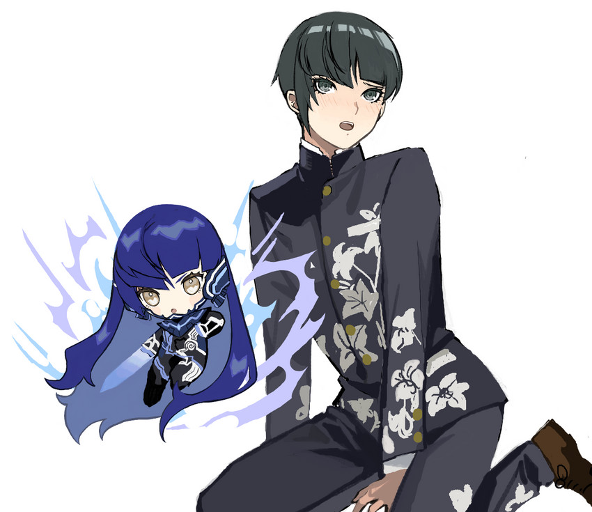 protagonist (shin megami tensei and 1 more) drawn by morimiya_(kuroro)