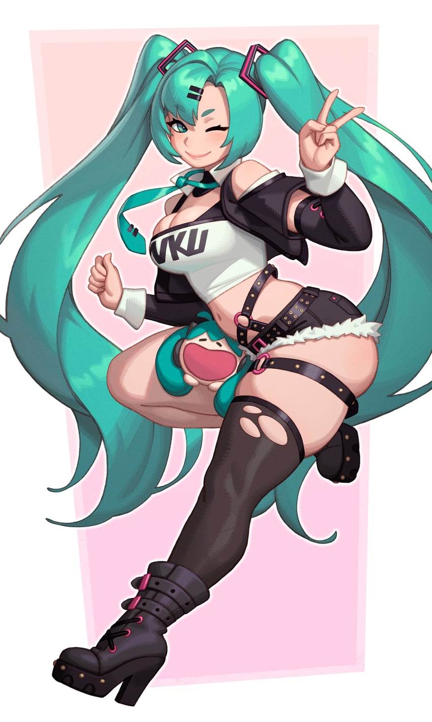 hatsune miku and nicole demara (vocaloid and 1 more) drawn by riz