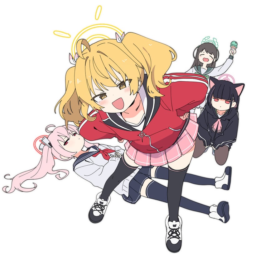 kazusa, natsu, yoshimi, and airi (blue archive) drawn by luke_(dydansgur)