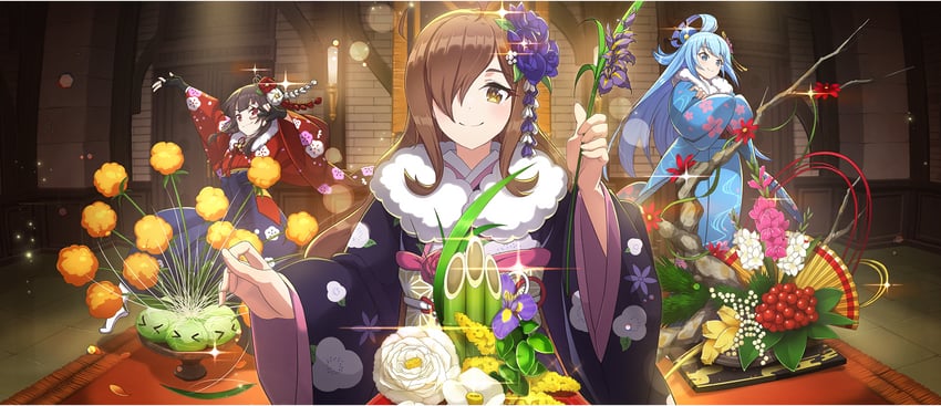 megumin, aqua, wiz, and cabbage (kono subarashii sekai ni shukufuku wo! and 1 more)