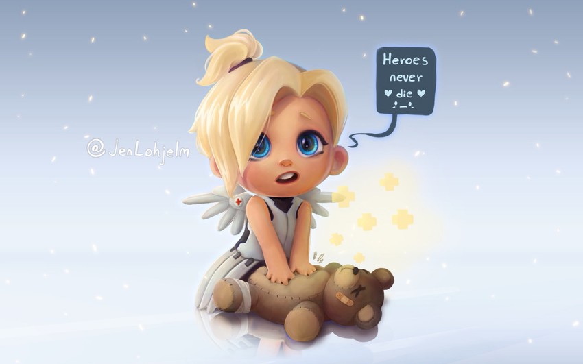 mercy (overwatch and 1 more) drawn by jen_lohjelm