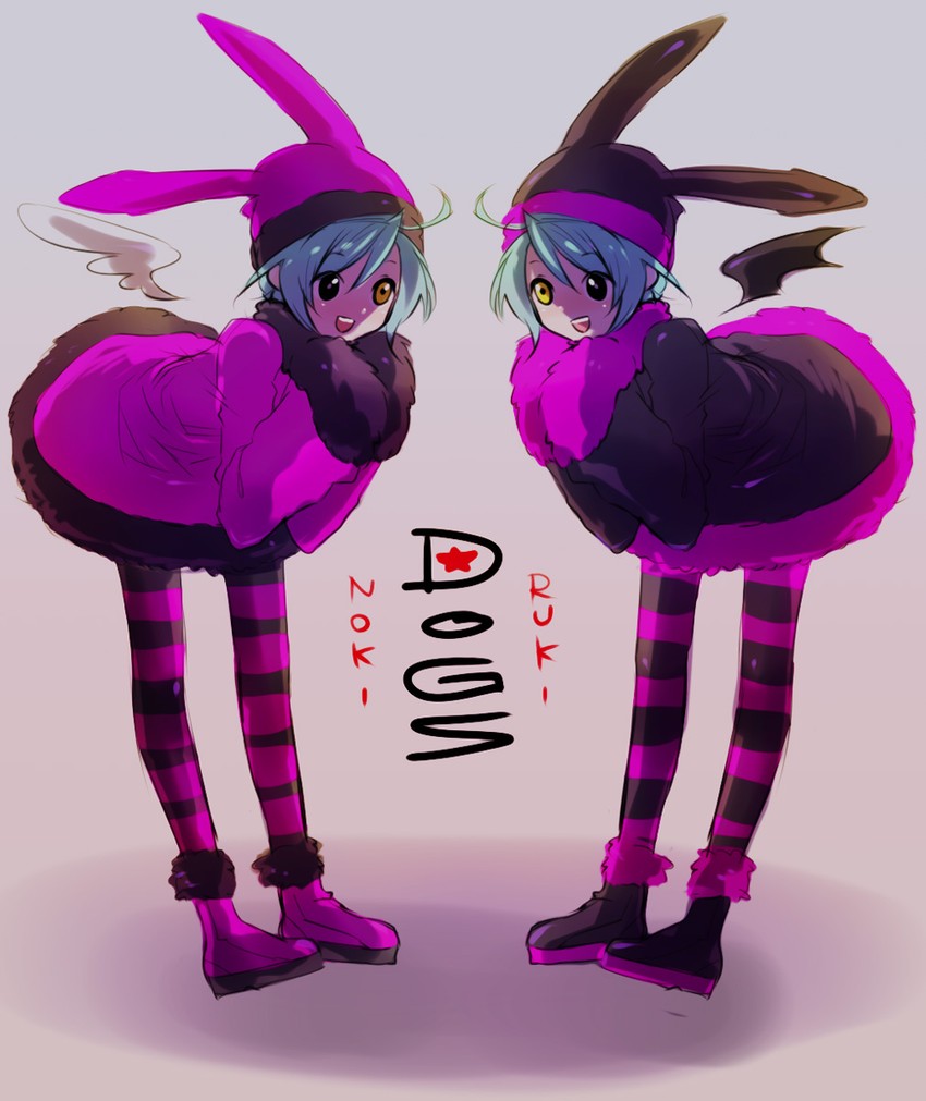 noki and luki (dogs: bullets & carnage) drawn by usaki_(ama)