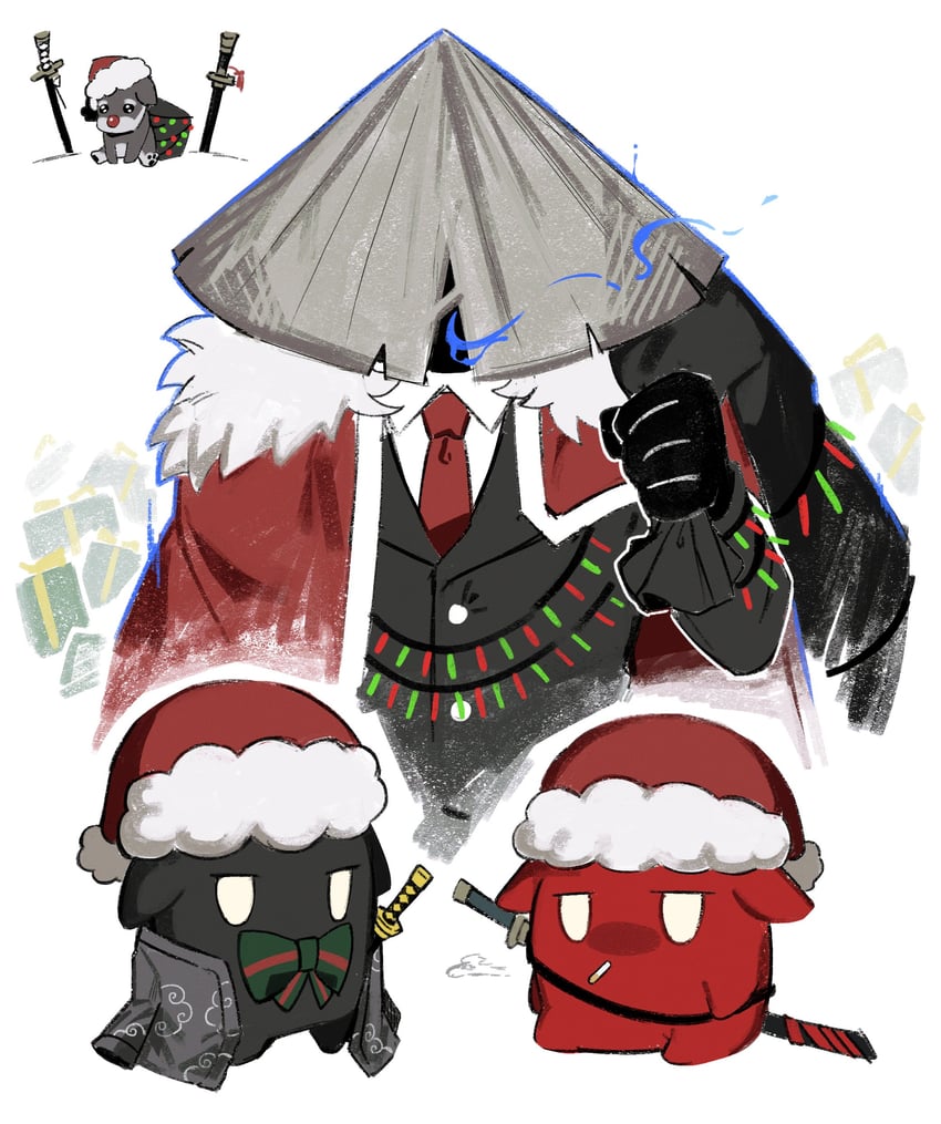 ryoshu, gnome, and bamboo-hatted kim (project moon and 1 more) drawn by asdf1211950