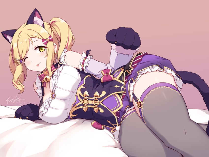 ohara mari (love live! and 1 more) drawn by langbazi