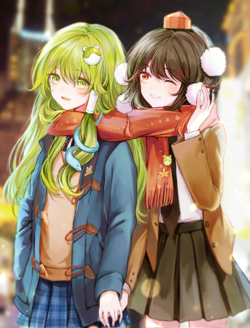 kochiya sanae and shameimaru aya (touhou) drawn by hourai_kiriri