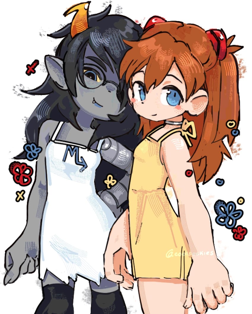 souryuu asuka langley and vriska serket (neon genesis evangelion and 1 more) drawn by coolsockies
