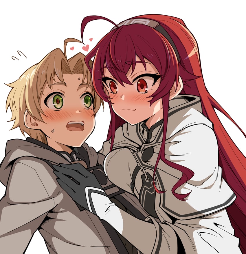 eris greyrat and rudeus greyrat (mushoku tensei) drawn by chubb