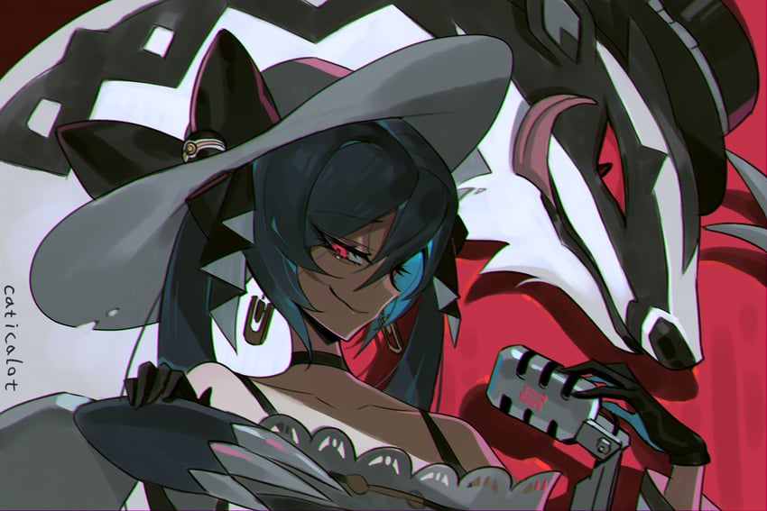 hatsune miku, obstagoon, and dark miku (pokemon and 2 more) drawn by mooopl