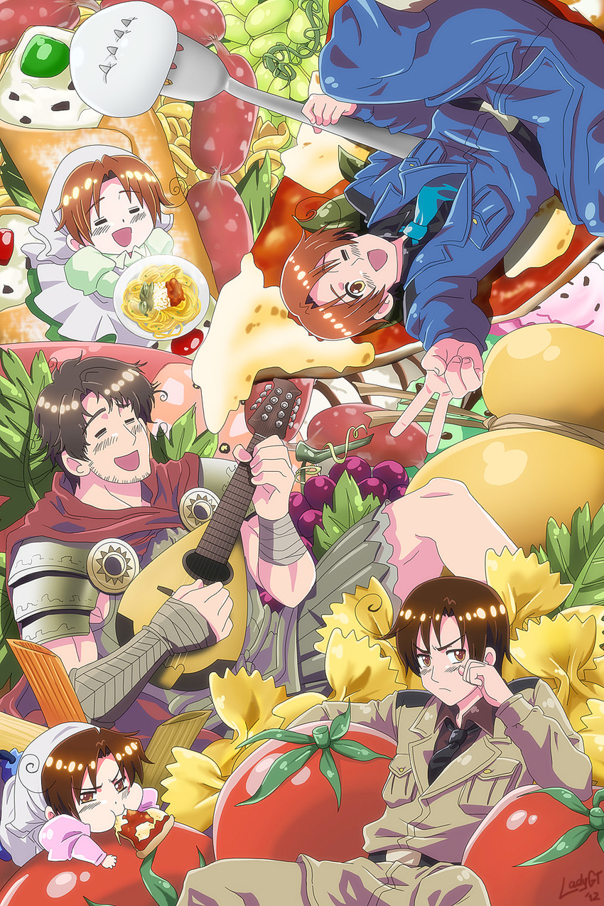 northern italy, southern italy, and rome (axis powers hetalia) drawn by ladygt93