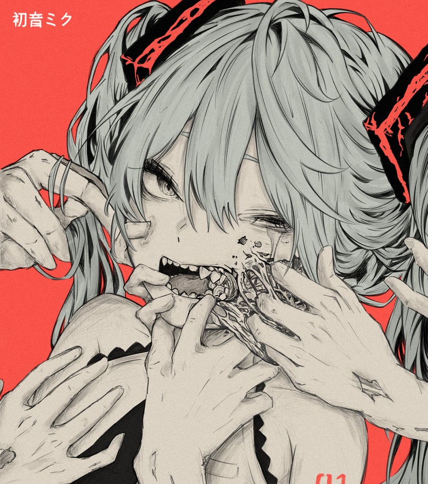 hatsune miku (original and 1 more) drawn by endroll
