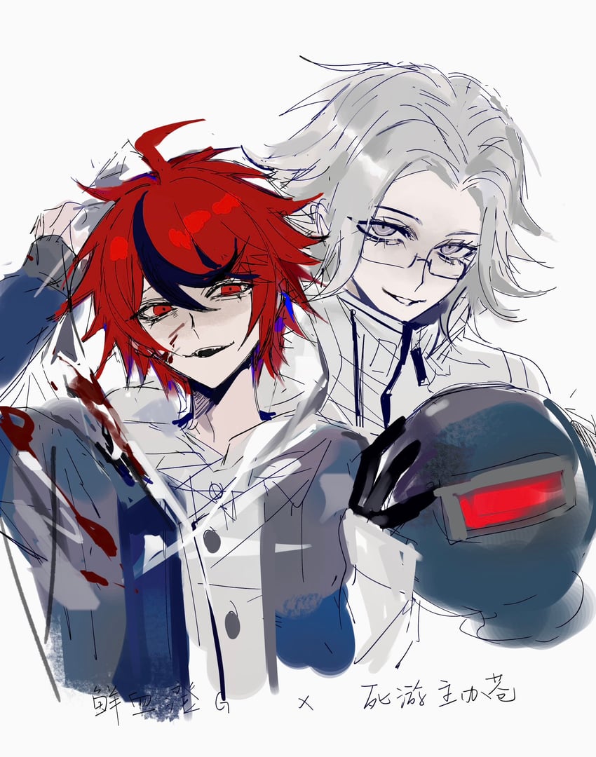 aotsuki eito and sumino takumi (the hundred line -last defense academy-) drawn by binxngchng1