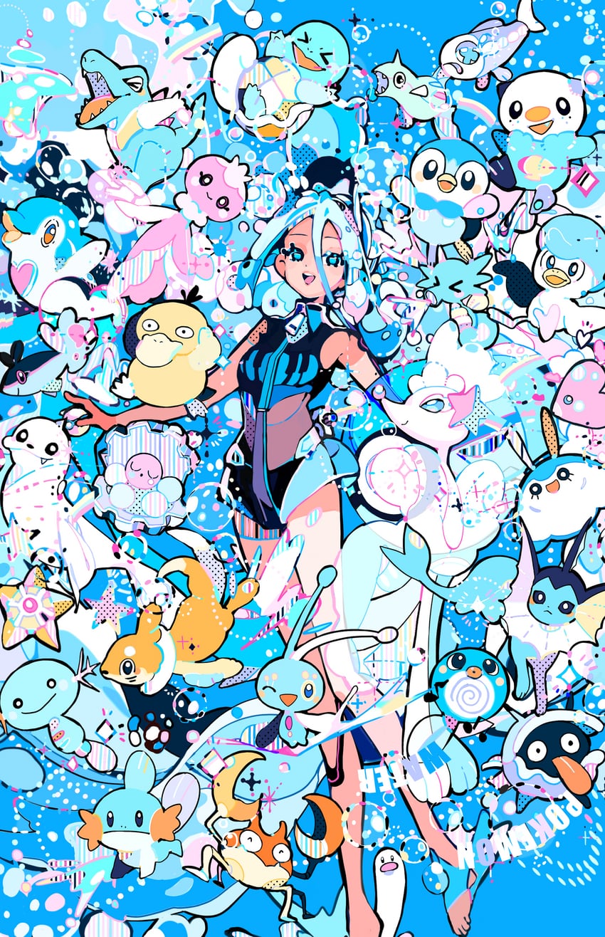 hatsune miku, piplup, vaporeon, oshawott, squirtle, and 24 more (pokemon and 2 more) drawn by n79oqc3yja6jlof