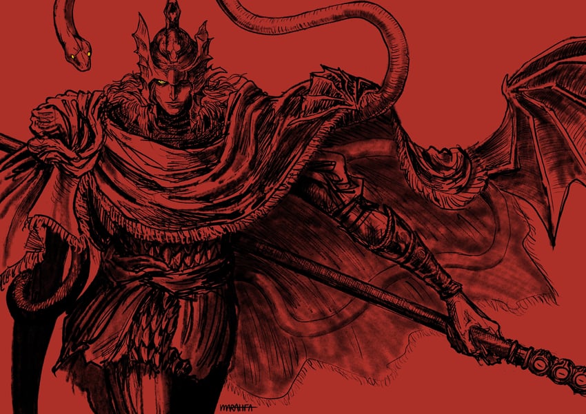 messmer the impaler (elden ring and 1 more) drawn by the_marahfa