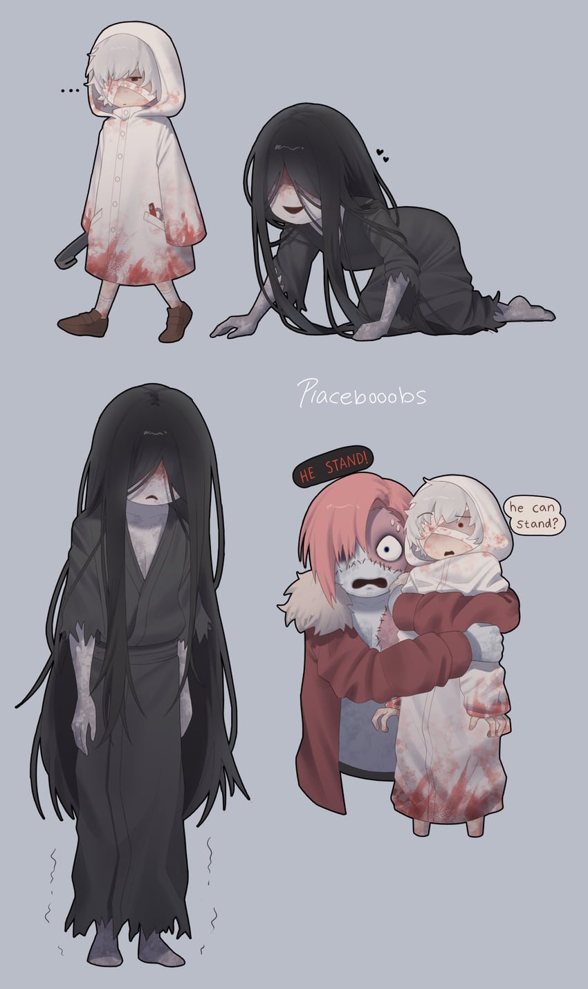 heroine, mr. crawling, and mr. stitch (homicipher) drawn by placebooobs