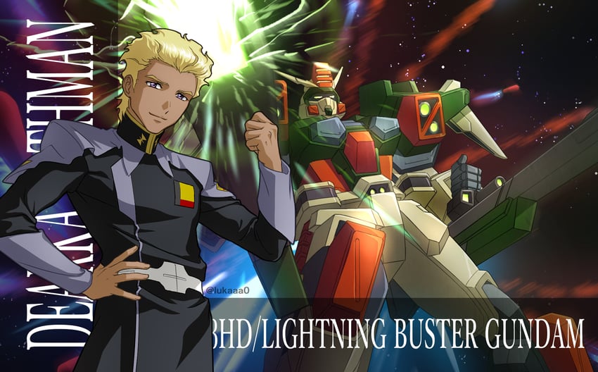dearka elsman and lightning buster gundam (gundam and 2 more) drawn by lukaaa