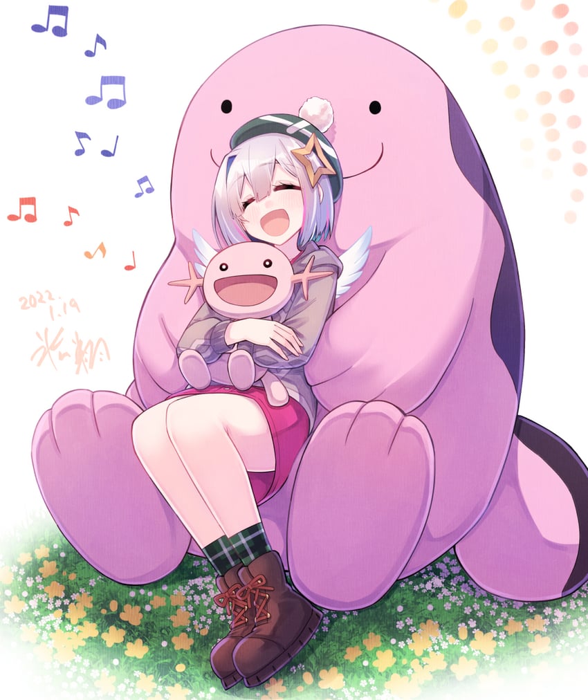 amane kanata, gloria, wooper, and quagsire (pokemon and 2 more) drawn by hikawa_shou
