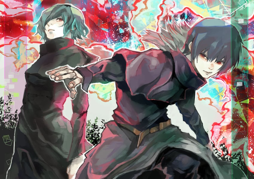 kirishima touka and kirishima ayato (tokyo ghoul and 1 more) drawn by kyuuba_melo