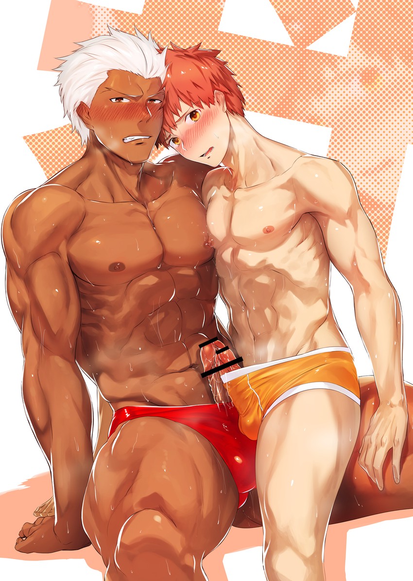 emiya shirou and archer (fate and 1 more) drawn by haiki_(tegusu)